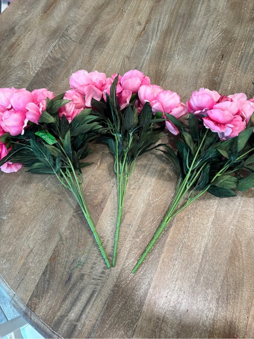 Ashland Pink Faux Peony Bunch Set of 3 stems Romantic Florals Wedding Decor